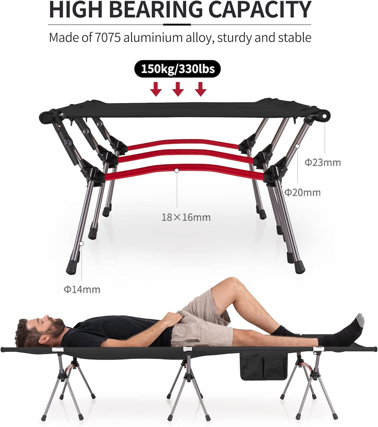 feldbett camping Naturehike höhenverstellbares Feldbett – robust, flexibel & tragbar – Draussen Erleben